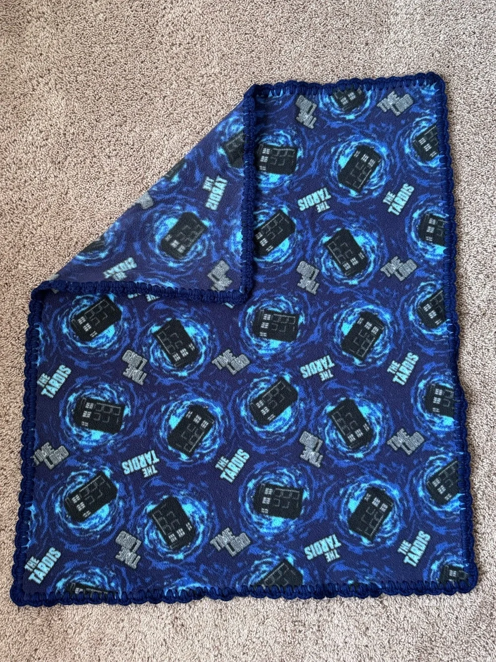 Small TARDIS Themed Fleece Throw Blanket